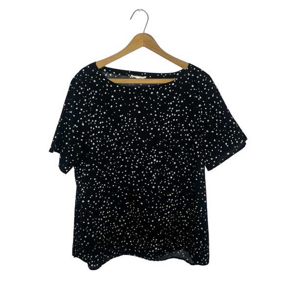EILEEN FISHER Constellation Organic Cotton Short Sleeve A Line Top Blouse - Picture 10 of 12